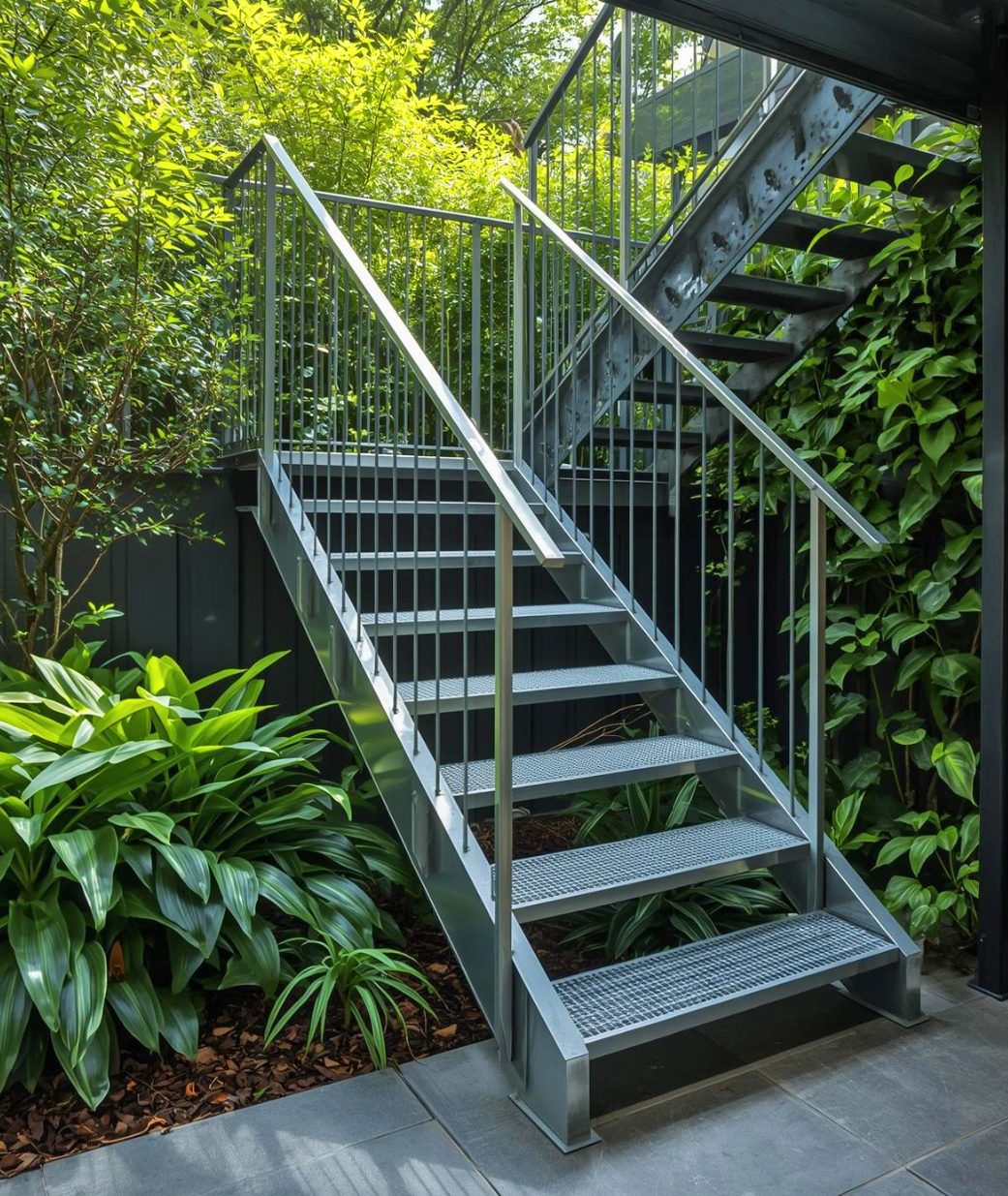 Verzinkte Stahltreppe im Außenbereich